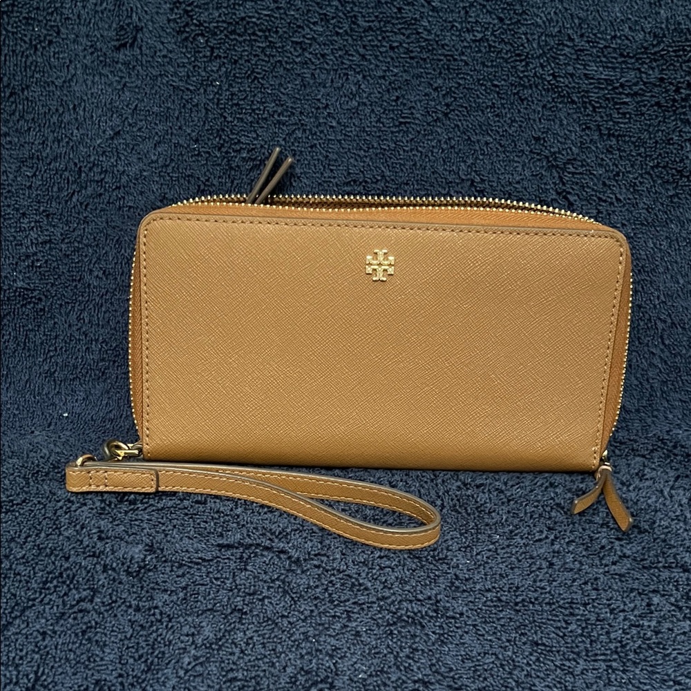 Tory Burch Camel Wristlet Clutch
